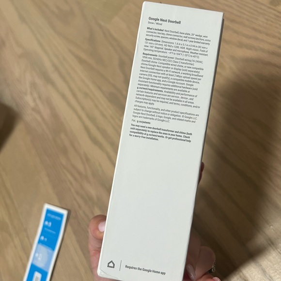 NEW Google Nest Doorbell - (Wired, 2nd Gen) - Wired Video Doorbell Camera Snow - Picture 5 of 8